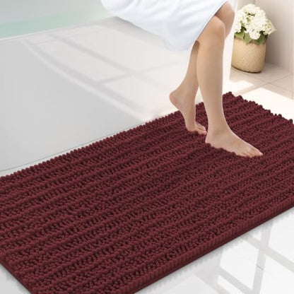 Smiry Bathroom Rugs 44X24, Extra Soft Rubber Backing Chenille Bath Mats