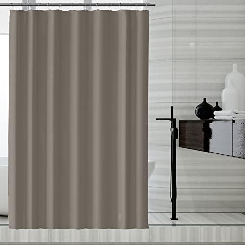 LLSCL Brown Fabric Shower Curtain Liner with Bottom Counterweight, Waterproof Hotel Quality, 72 x 72 Machine Washable