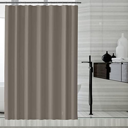 LLSCL Brown Fabric Shower Curtain Liner with Bottom Counterweight, Waterproof Hotel Quality, 72 x 72 Machine Washable