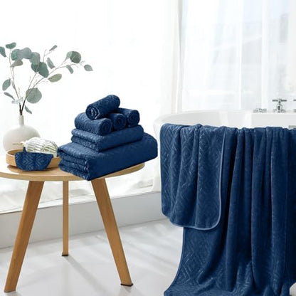 Bath Towel Set of 4 Extra Large Bath Sheet 35"x70" Oversized Bath Towel Soft Microfiber Bathroom Towel for Adults Highly Absorbent Quick Dry Towel Set for Bathroom,Hotel,Shower Towel Bath Sheet Navy