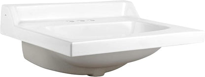 Ceramic Bathroom Sink Top with Raised Back - Fits Standard 24” Vanity | Elegant and Durable Bathroom Sinks for Modern Homes - Upgrade Your Space - Perfect for Any Bathroom Design