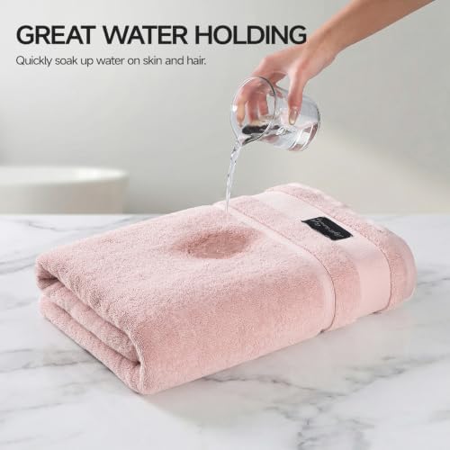 REDKISS 2 Pack Bath Towels Large 32x63 Inches, Heavyweight 760G - Pink