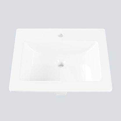 20X17 Inch White Ceramic Drop-in Bathroom Sink, Oval Vanity Top with & 3-Hole Faucet (1.25" Centers), CUPC Certified Contemporary Lavatory for Small Spaces