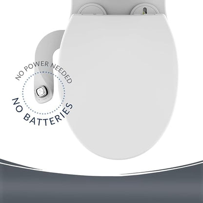 Mayfair Cassel Bidet Bundle, Slow-Close Never Loosen Toilet Seat with Perfect Fit, Fresh Water Spray, Non-Electric, Easy to Install Bidet, ROUND, White