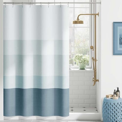 jinchan Ombre Ocean Blue Shower Curtain for Bathroom 48x72 Inch 8 Hooks
