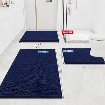 Smiry Bathroom Rugs 47X20, Luxury Chenille Extra Soft Absorbent Bath Mat