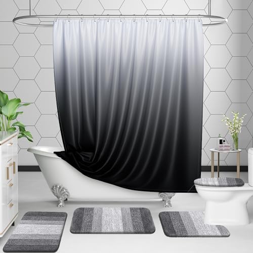 OLANLY Microfiber Bathroom Rugs Sets 3 Piece, 59"x20"+24"x16"+24"x20"