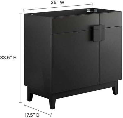 Modway EEI-6400-BLK Miles 36” Bathroom Vanity Cabinet (Sink Basin Not Included), Black