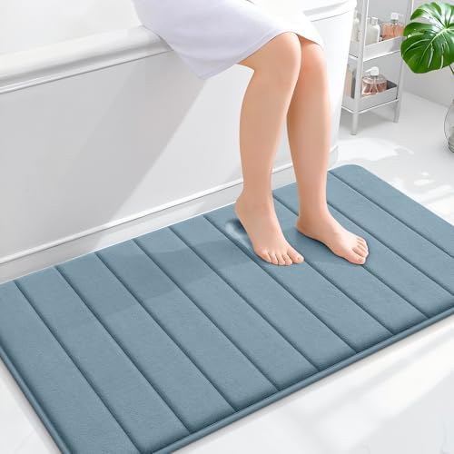 OLANLY Memory Foam Long Bathroom Rugs Runner 44x24, Super Soft Absorbent