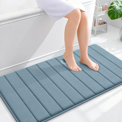OLANLY Memory Foam Long Bathroom Rugs Runner 44x24, Super Soft Absorbent