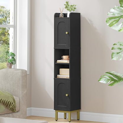 Hzuaneri Slim Bathroom Storage Cabinet, Narrow Bathroom Organizers,2 Doors