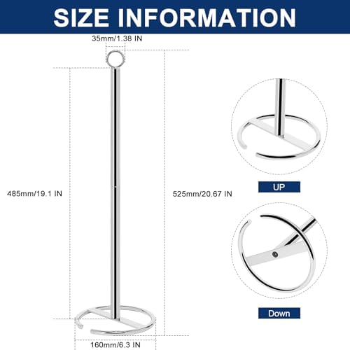 NearMoon Bath Toilet Paper Holder Stand, Freestanding Tissue Paper Storage with Reserve, Space Toilet 4 Rolls Holder for Bathroom/Kitchen Countertop-All Metal (1 Pack, Chrome Finish)