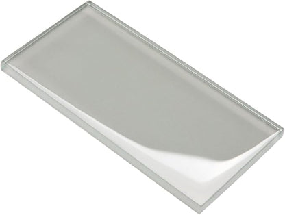 Warm Grey Glass Subway Tile, Glass for Bathroom Kitchen Shower Backsplash Wall, 3 x 6 Inches, 4 Sq.Ft.