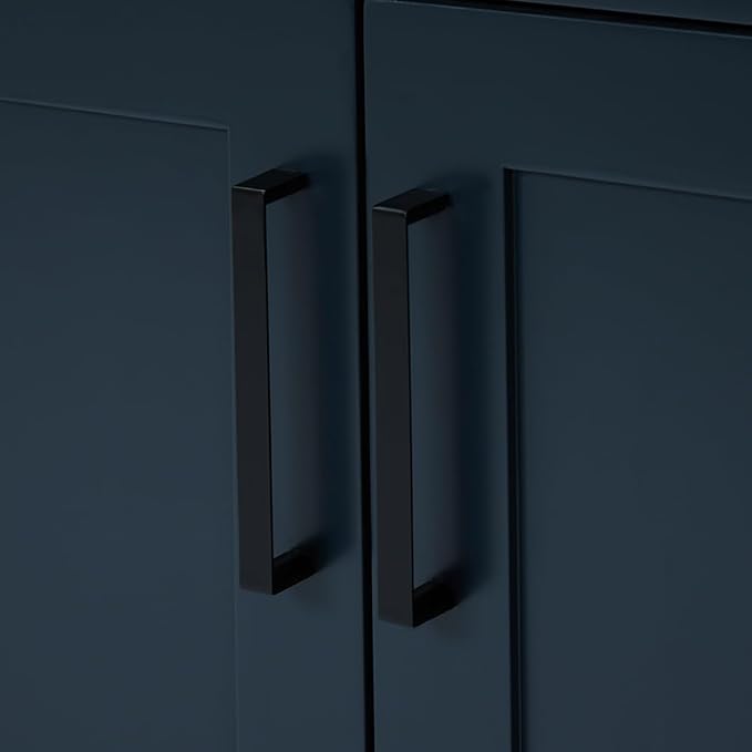 ARIEL Hepburn 36-inch Bathroom Vanity Base Cabinet,Solid Wood, 2 Soft Closing Doors, 5 Dovetail Drawers, Midnight Blue