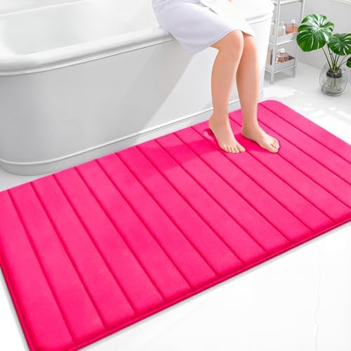 OLANLY Memory Foam Large Bath Mat 59x34, Super Soft Absorbent Bathroom Rugs