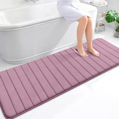 OLANLY Memory Foam Long Bathroom Rugs Runner 70x24, Super Soft Absorbent