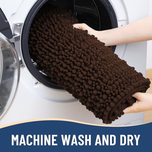 Arotive Bathroom Rugs Mat 24x16, Soft Absorbent Chenille Shaggy Bath Mat