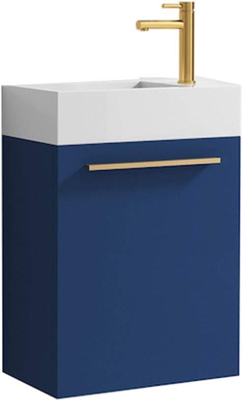 Blossom 18 Inch Navy Blue Small Bathroom Vanity with Sink, Narrow Bathroom Vanity