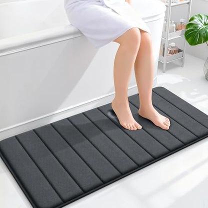 OLANLY Memory Foam Long Bathroom Rugs Runner 44x20, Super Soft Absorbent