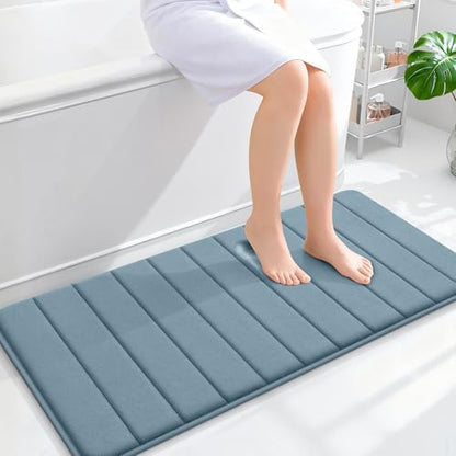 OLANLY Memory Foam Long Bathroom Rugs Runner 44x20, Super Soft Absorbent