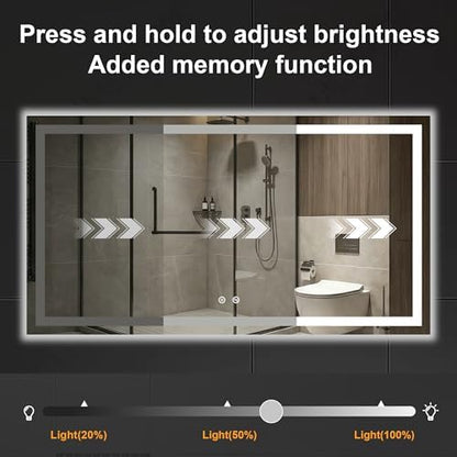 30x55 LED Bathroom Mirror with Lights, Lighted Vanity Mirror for Wall