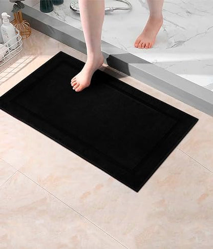 COTTON CRAFT Bath Mats - 2 Pack Step Out Tub Shower Floor Mat -21x30- Black