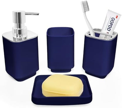 4 Piece Bathroom Accessory Sets, Blue Bathroom Accessories Sets