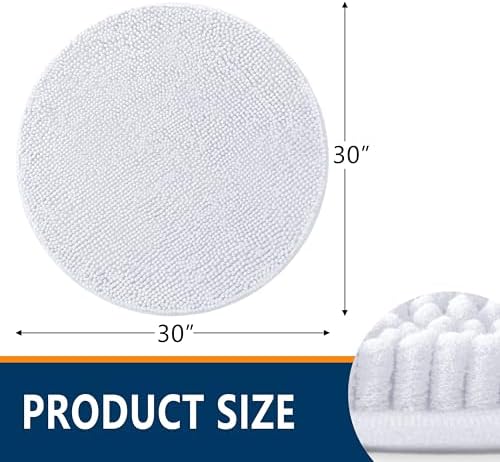 Smiry Round Bathroom Rugs 30X30, Chenille Extra Soft Absorbent Bath Mat