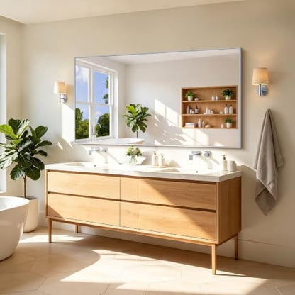 COFENY 66x36 Silver Bathroom Mirror, Large Rectangle Mirrors for Over Sink