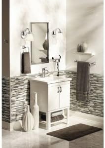 Moen Voss Collection Brushed Nickel Bathroom Hand Towel Ring, Wall Mounted Open Towel Ring, YB5186BN