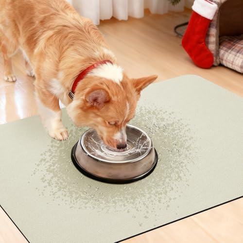 ACCUMTEK Non Slip Bath Mat, Thin Bathroom Rugs Fit Under Door, Quick Dry Bath Mats, Machine Washable Bath Rugs for Bathroom, Bathtub & Kitchen, Light Beige/Upgraded Solid/24 x17