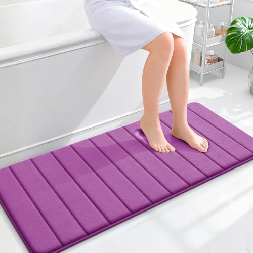 OLANLY Memory Foam Long Bathroom Rugs Runner 47x20, Super Soft Absorbent