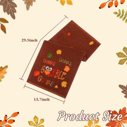 Quera Thanksgiving Hand Towels Rust Turkey Gobble for Bathroom Kitchen