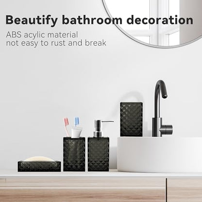 Bathroom Accessory Set, 4 PCS Black Bathroom Accessories Set