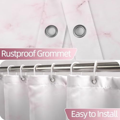 Pink Extra Long Waterproof Shower Curtain 72x96 inches