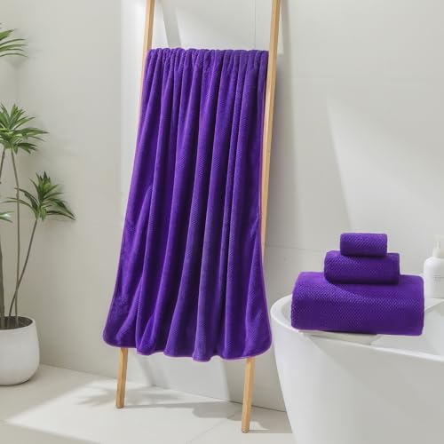 YTYC 39x78 Bath Sheets,Towels for Bathroom,Violet Purple,2-Pieces