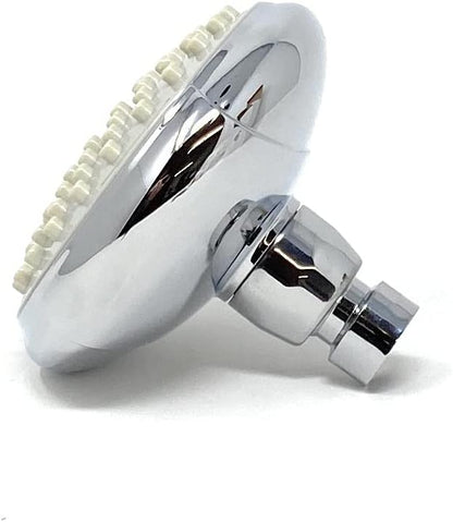 Showerhead 4" Chrome Appearance High or Low Pressure Water Saving Shower Head [3759] includes 3 removable flow restrictors and Teflon Tape