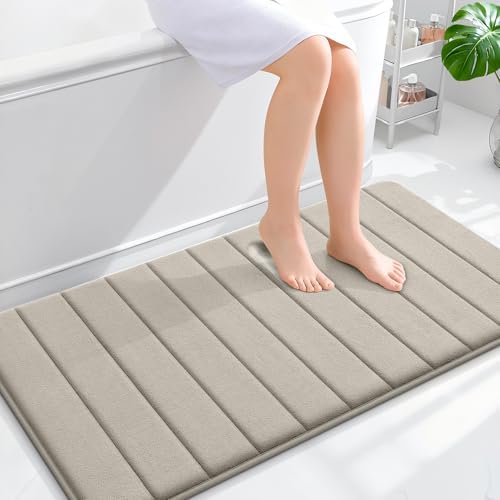 OLANLY Memory Foam Long Bathroom Rugs Runner 44x24, Super Soft Absorbent