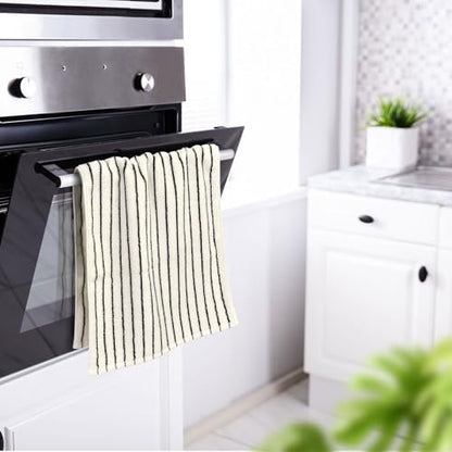 Black and White Striped Hand Towels for Bathroom, Vintage Kitchen Decor