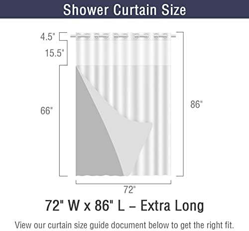 Gibelle No Hook Cloth Brown Shower Curtain with Liner, 72x86