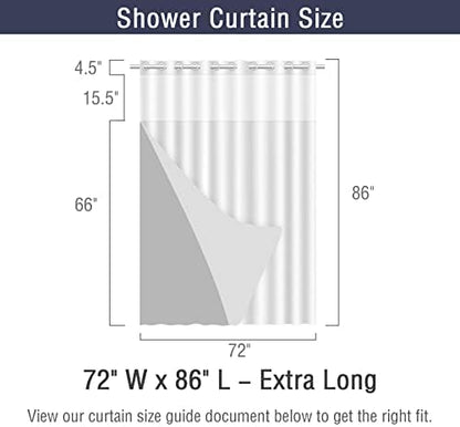 Gibelle No Hook Cloth Brown Shower Curtain with Liner, 72x86