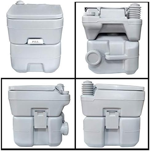 HongK- 5 Gallon 20L Portable Toilet Flush Travel Camping Commode Potty Outdoor/Indoor