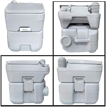 HongK- 5 Gallon 20L Portable Toilet Flush Travel Camping Commode Potty Outdoor/Indoor