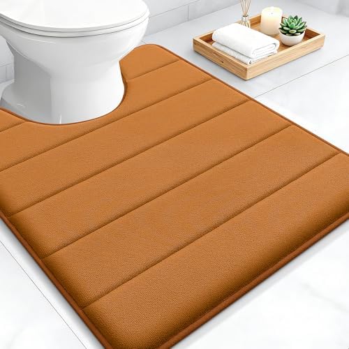 OLANLY Memory Foam Toilet Rugs U Shaped 24x20, Super Soft and Absorbent