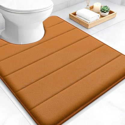 OLANLY Memory Foam Toilet Rugs U Shaped 24x20, Super Soft and Absorbent