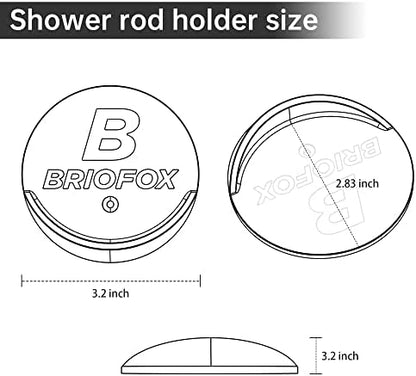 BRIOFOX Shower Curtain Rod Holder 3M Adhesive | Heat Resistant | Waterproof | Max Load 60 lbs Shower Rod Retainer for Wall, 2 Pack, Bronze (Rod Not Included)