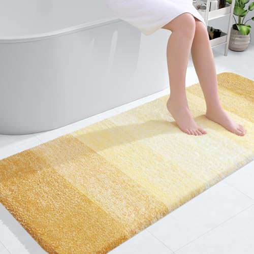 OLANLY Bathroom Runner Rug 54x24, Extra Soft Absorbent Microfiber Bath Rugs