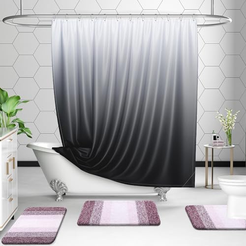 OLANLY Microfiber Bathroom Rugs Sets 3 Piece, 47"x20"+24"x16"+24"x20"
