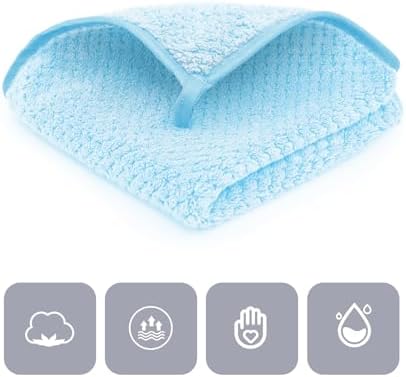 MaopaoBeauty 6 Pack Washcloth Set - Quick Drying & Absorbent Microfiber Gym Towels 13x13 inches - Lightweight & Thin Yoga Towels - Multi-Purpose Camping Towels for SPA, Hotel & Bathroom, Light Blue
