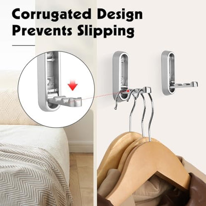 Foldable Wall Hook, Silver, 4 Pack, Screw Mounted, Heavy Duty Coat Hooks